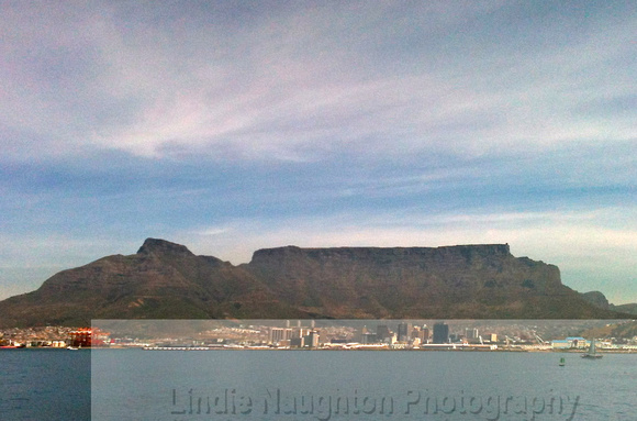 Table Mountain from Robben Island.