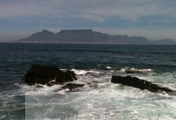 Table Mountain from Robben Island.